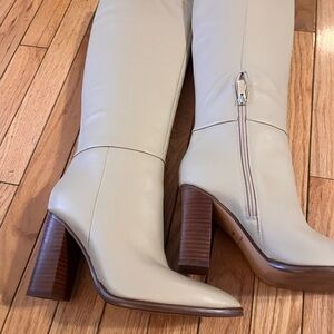 Marc Fisher Cream Heeled Boots
